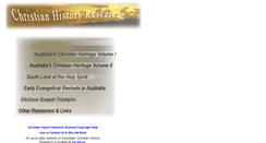 Desktop Screenshot of christianhistoryresearchaustralia.com