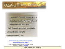 Tablet Screenshot of christianhistoryresearchaustralia.com